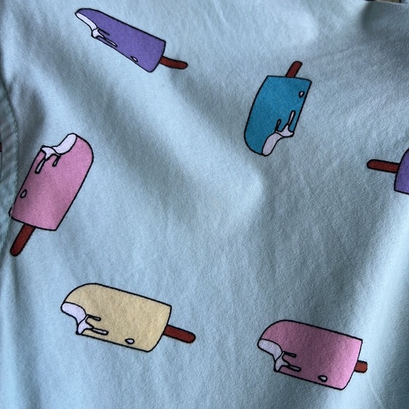 21Men  Size XS Button Up Shirt Popsicle So Cute Summer Short Sleeve Shirt. Blue. - Picture 6 of 7
